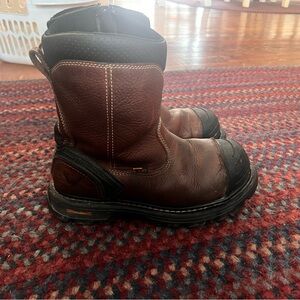 Men’s Thorogood Insulated Pull-On Steel Toe Brown Leather Work Boots Size 9